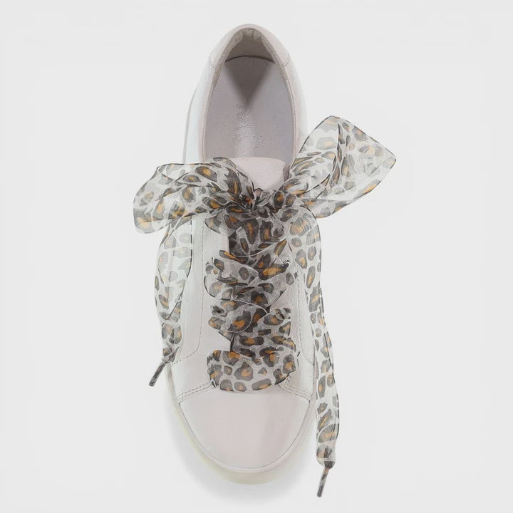 Pattern Organza Socks- Black With Tan Leopard