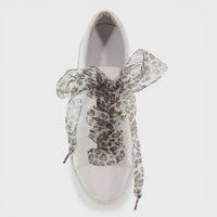 Pattern Organza Socks- Black With Tan Leopard