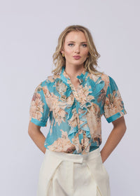 Wish Blouse / Aqua Bloom
