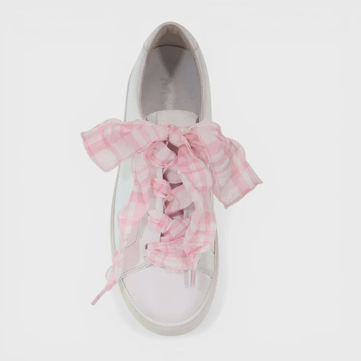 Pattern Organza Laces - Baby Pink Gingham