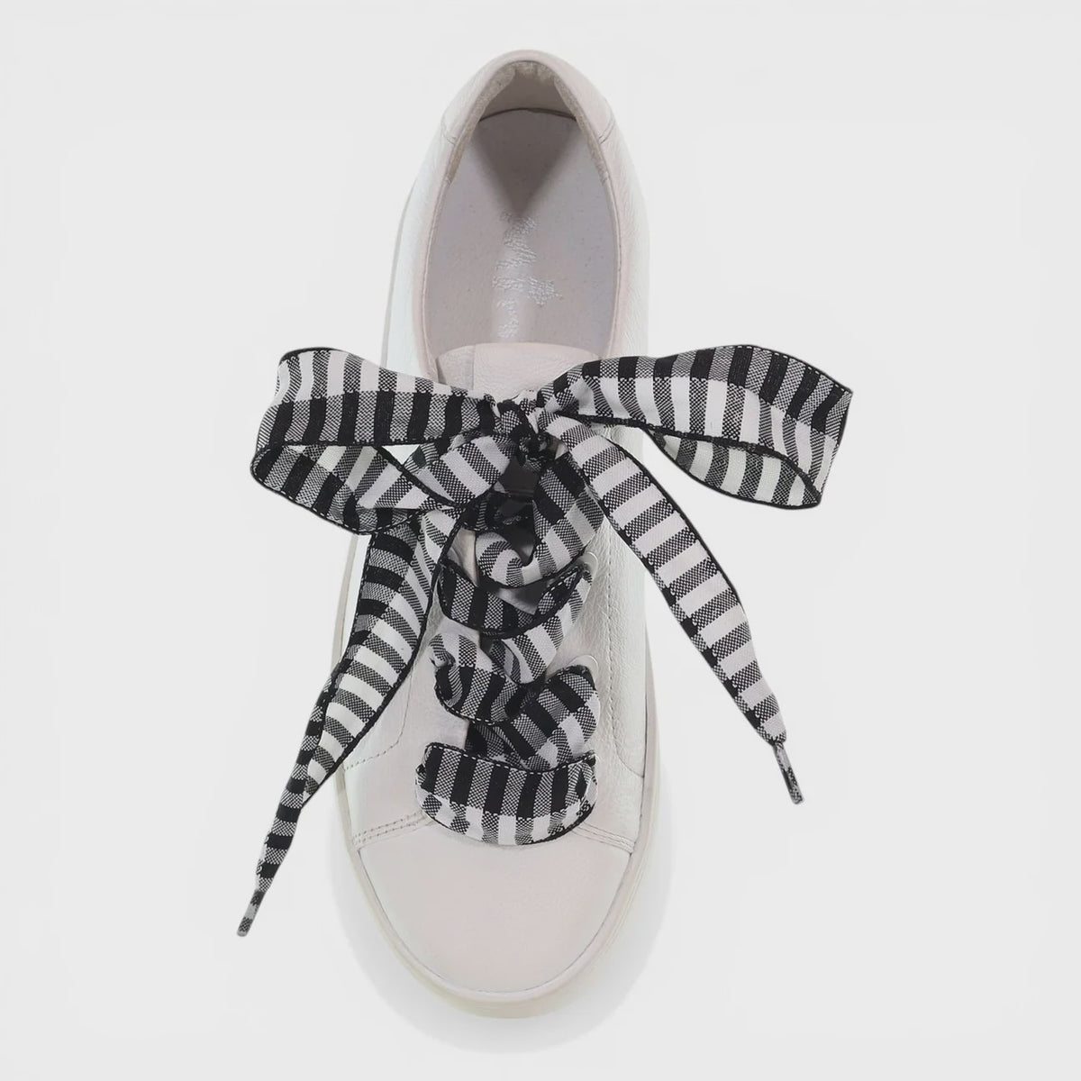Gingham Wide Laces Black & White Stripe