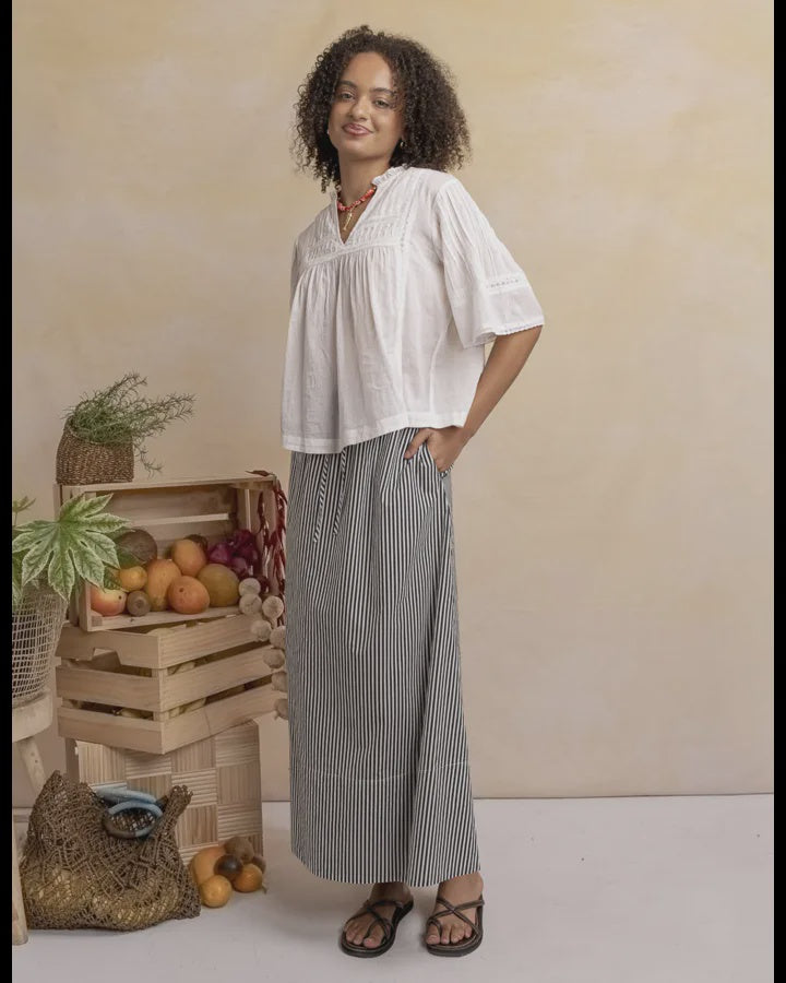 The Willow Skirt /  Black Stripe