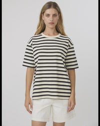 Abby T-Shirt / White & Black Stripe