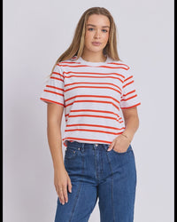 Pure Stripe Tee / White
