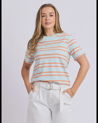 Pure Stripe Tee / Cool Blue