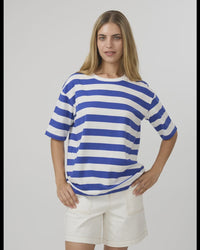 Abby T-Shirt/ Cobalt & White Stripe