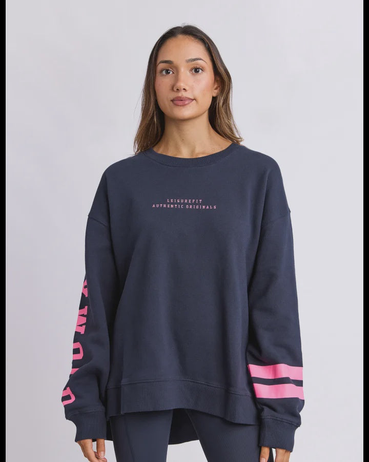 Origin Crew / Navy With Bright Pink
