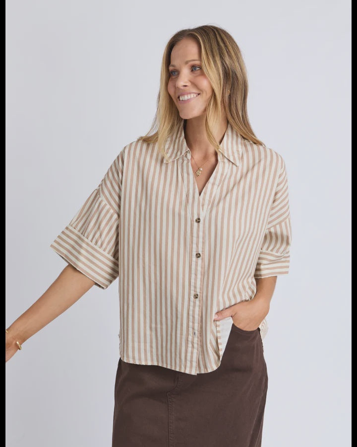 Striped Holiday Shirt / Natural