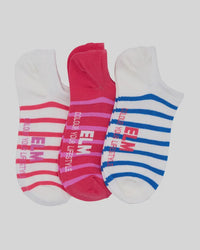 No Show Socks 3Pk Stripe