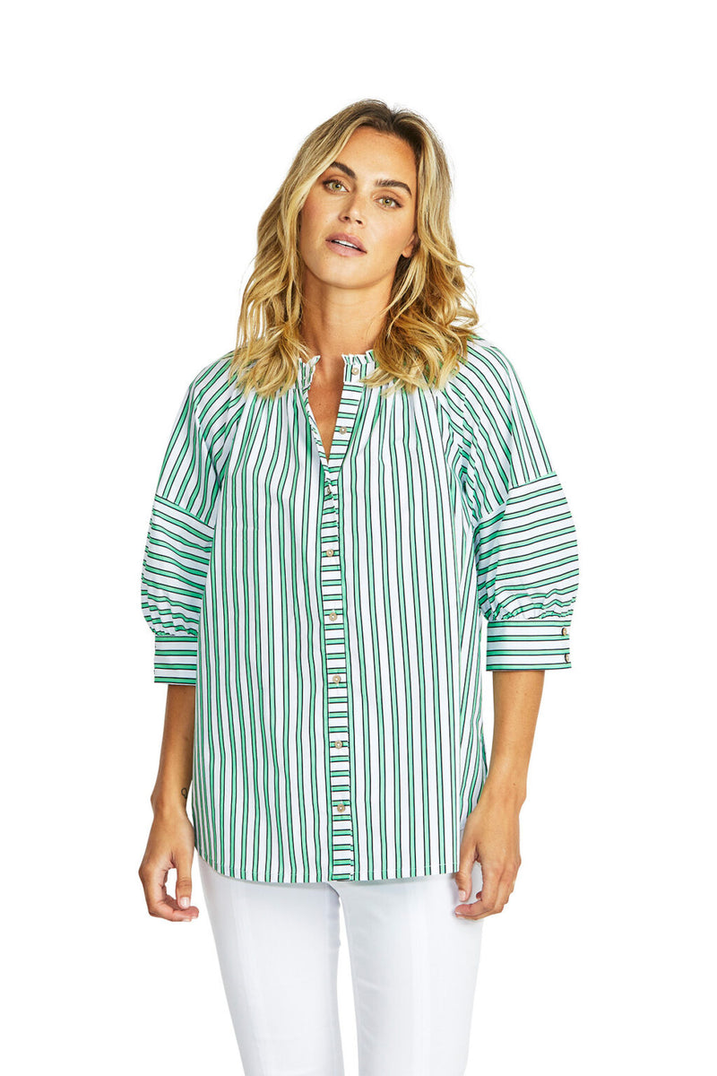 Kendall Stripe Blouse - Spearmint