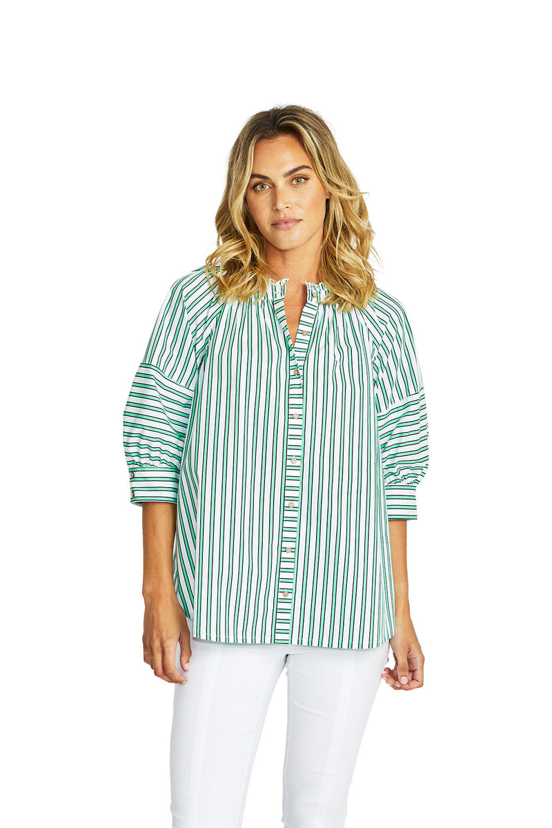 Kendall Stripe Blouse - Spearmint