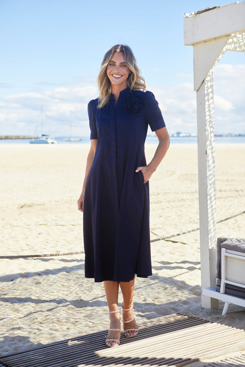 Audrey Dress - Navy