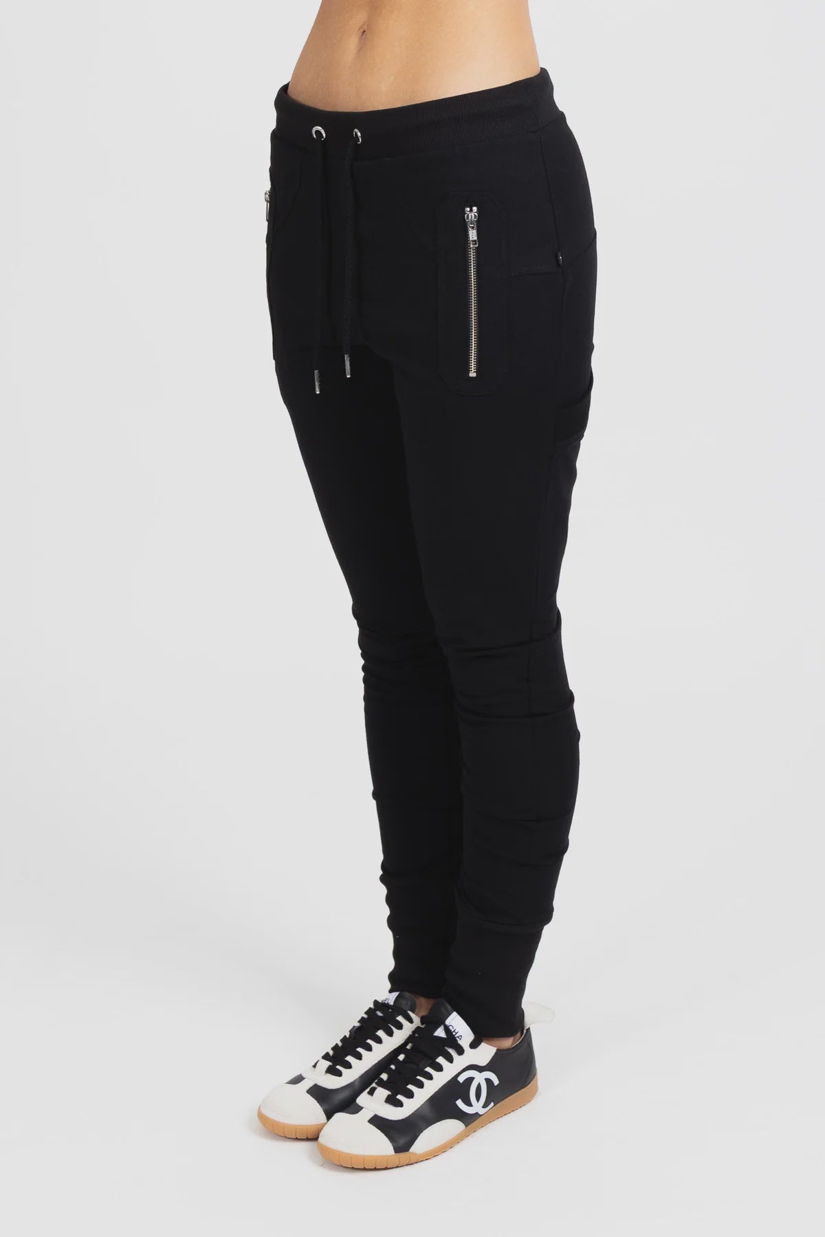 Escape Trackies Black Silver Zips