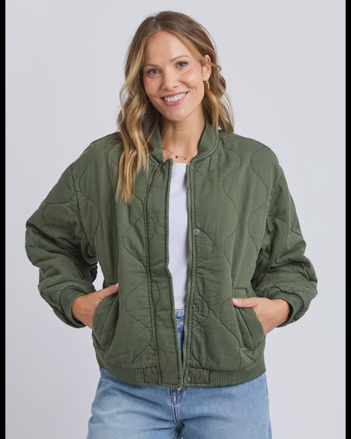 Jean Bomber Jacket/ Four Leaf Clover