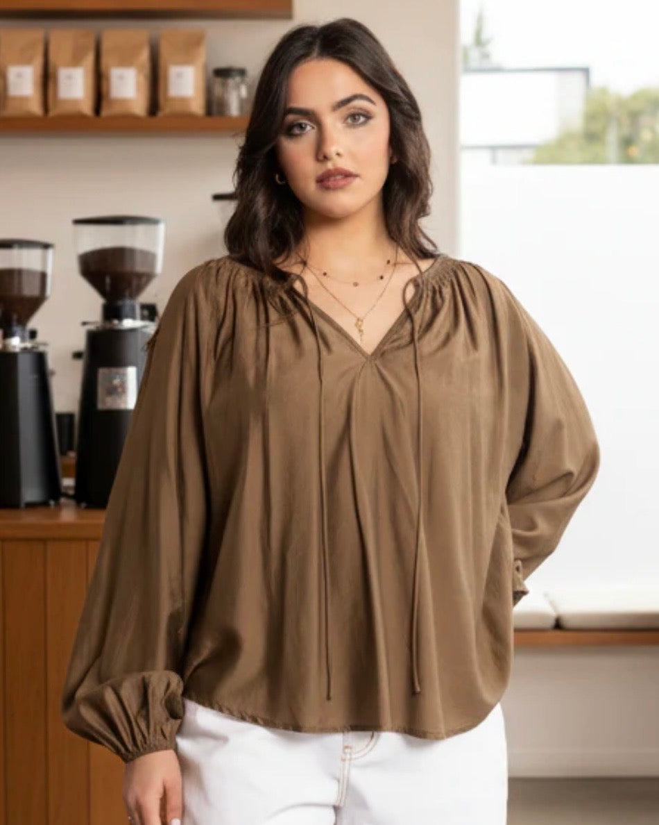 Ca Va Blouse - Coffee