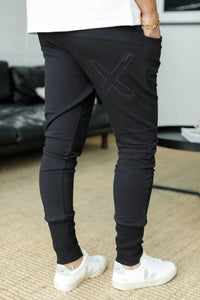 Winter Weight Apartment Pants / Black with Black X Outline