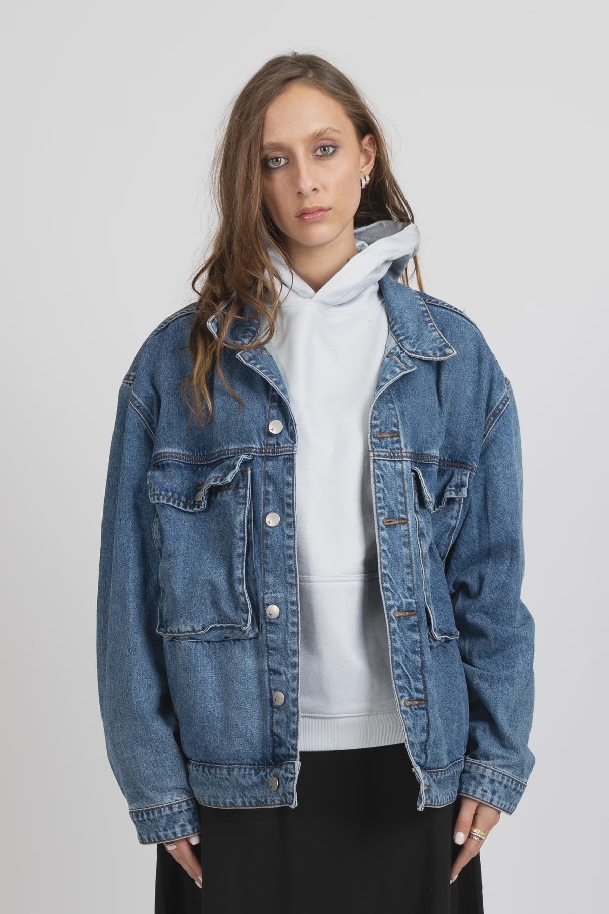 Blown Out Denim Jacket / Midi Blue