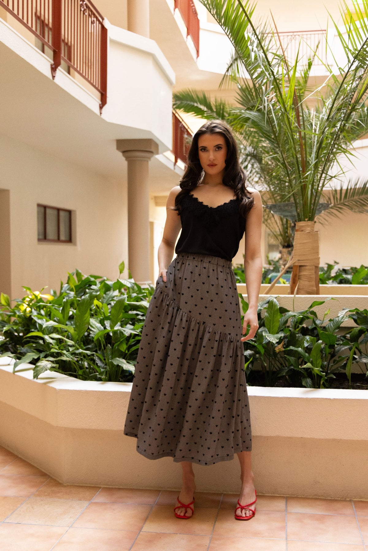 Devine Maxi Skirt / Black Heart