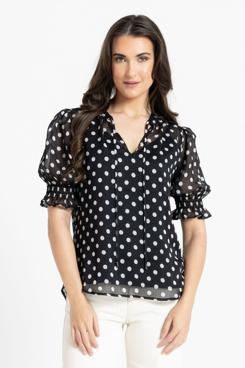 Honey Blouse / Black & White Spot