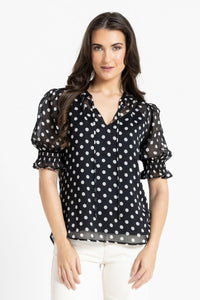Honey Blouse / Black & White Spot