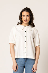Whimsical Shirt / White Linen Blend