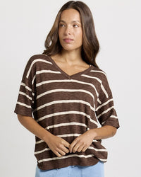 Aries V-Neck Sweater / Chocolate Brown