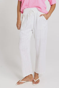 Palm Relax Pants/ White & Black Stripe