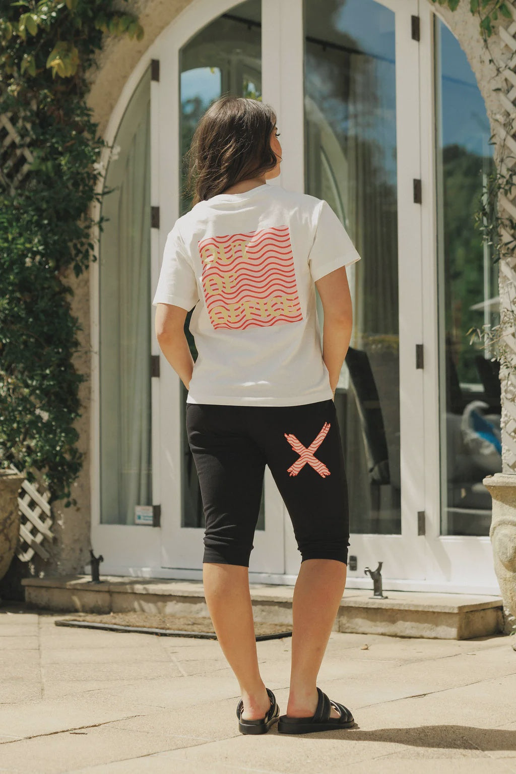 3/4 Apartment Pants / Cherry Blush Squiggle