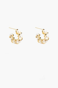 Interlocking Pearl Hoop Earring