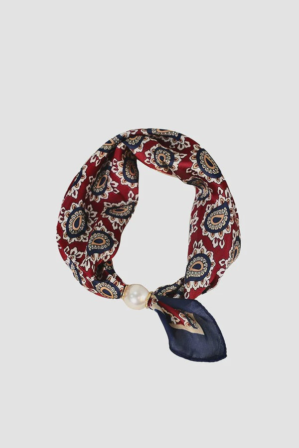 Pearl Fasten Neck Tie - Imperial Rouge