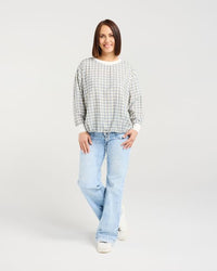 Isla Top - Blue Gridlock