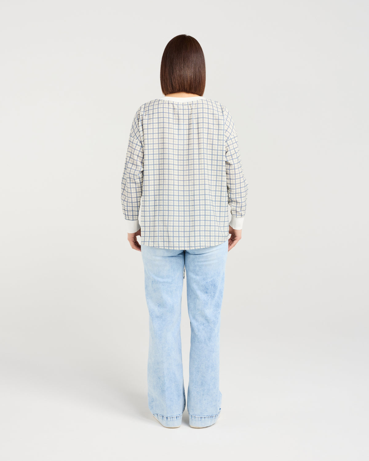 Isla Top - Blue Gridlock