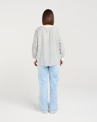 Isla Top - Blue Gridlock