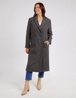 Becky Houndstooth Coat - Charcoal