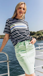 Aligner Tee - Navy and White Stripe