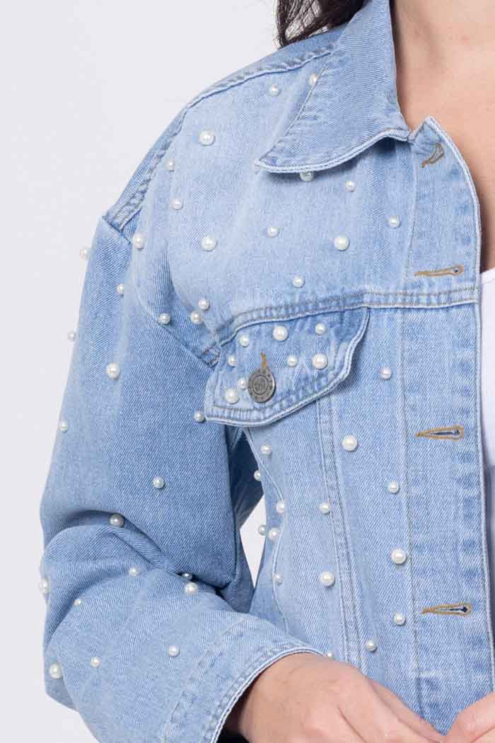 Skye Denim Jacket - Pearl Detail