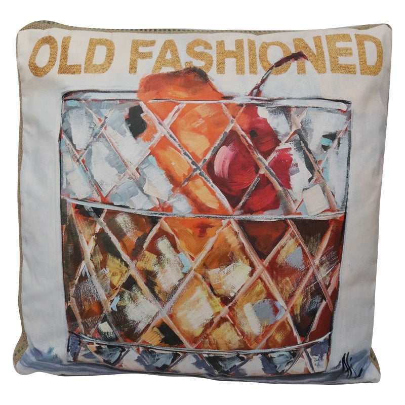 Art Cushion Burlap Old  Fashioned