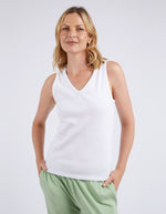 Rib Vee Tank - White