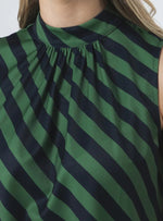 Jenna Top - Navy & Green Stripe