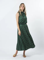 Brigette Skirt  - Navy & Green Stripe