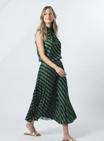 Brigette Skirt  - Navy & Green Stripe