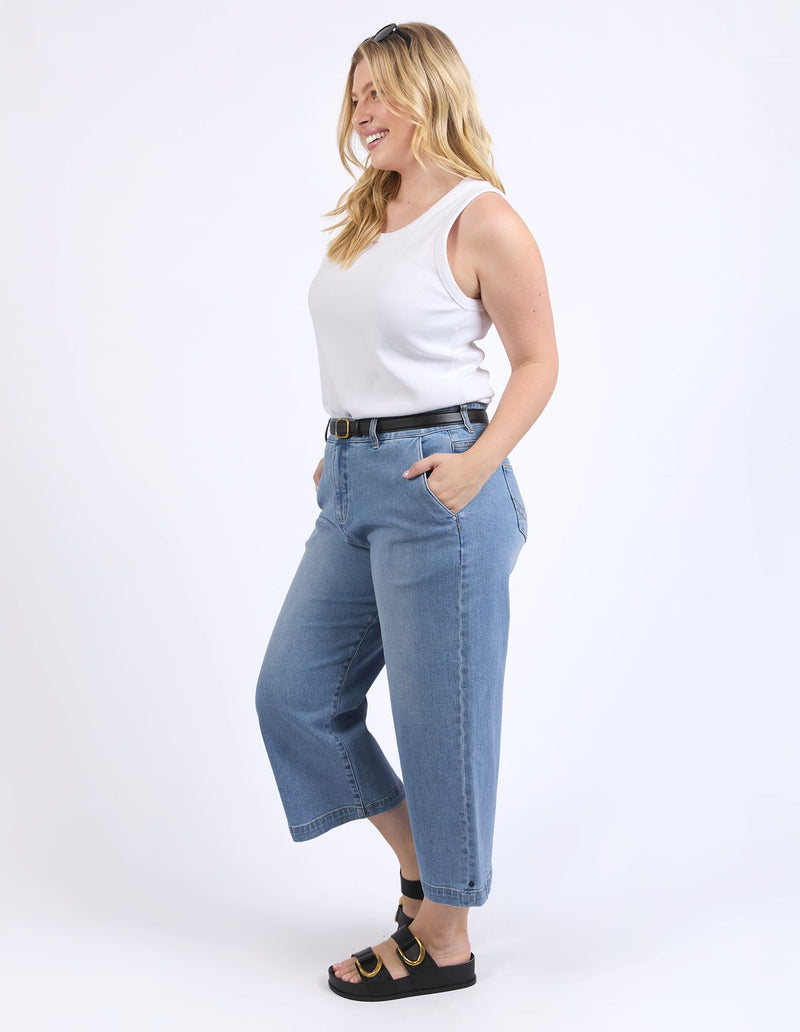 Sidney Cropped Wide Leg Jean - Light Blue Wash