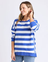 Mill Crew - French Blue & White Stripe