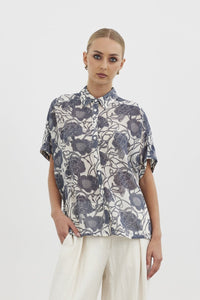 Elia Scoop Shirt - Ivory Atelier Bloom
