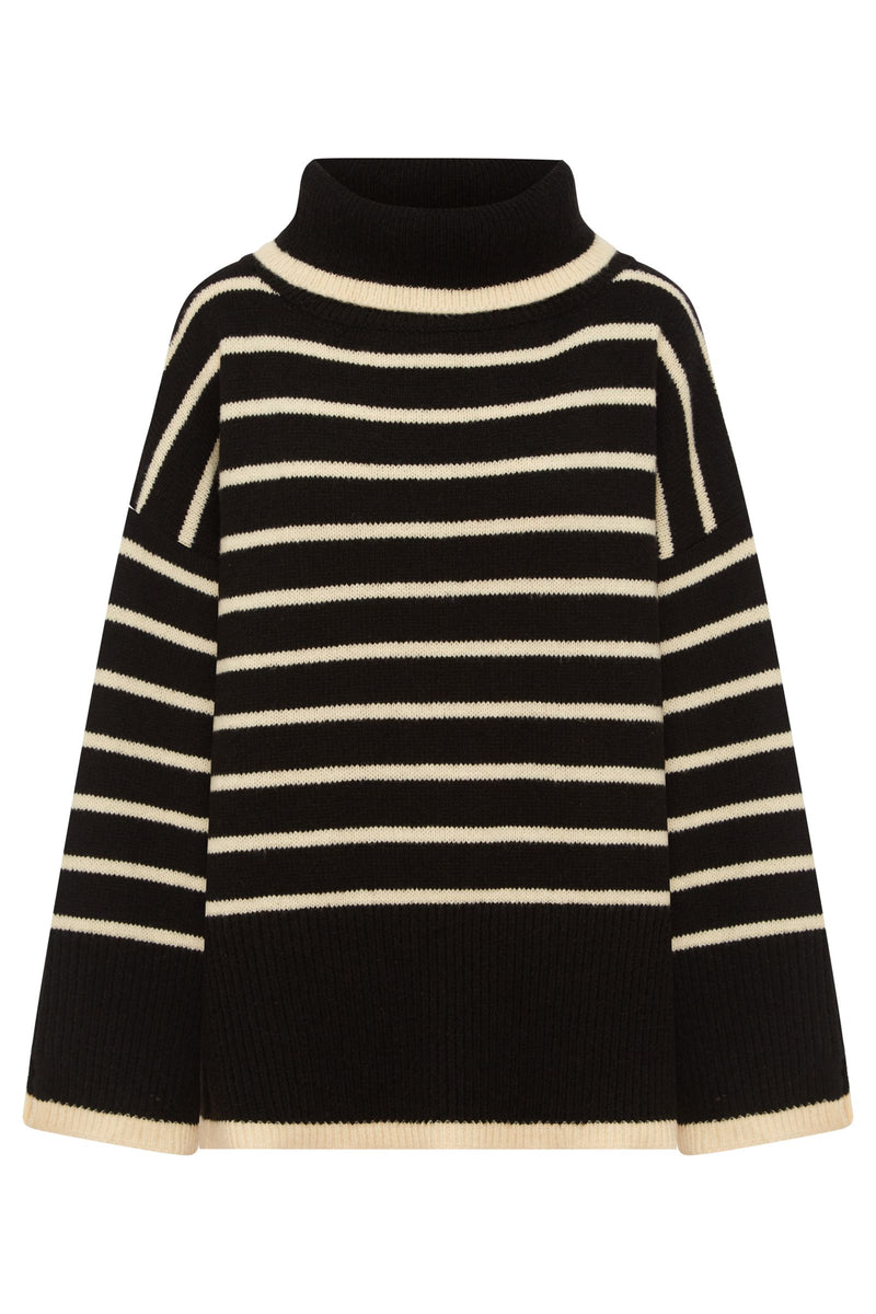 Katana Roll Neck Knit - Black