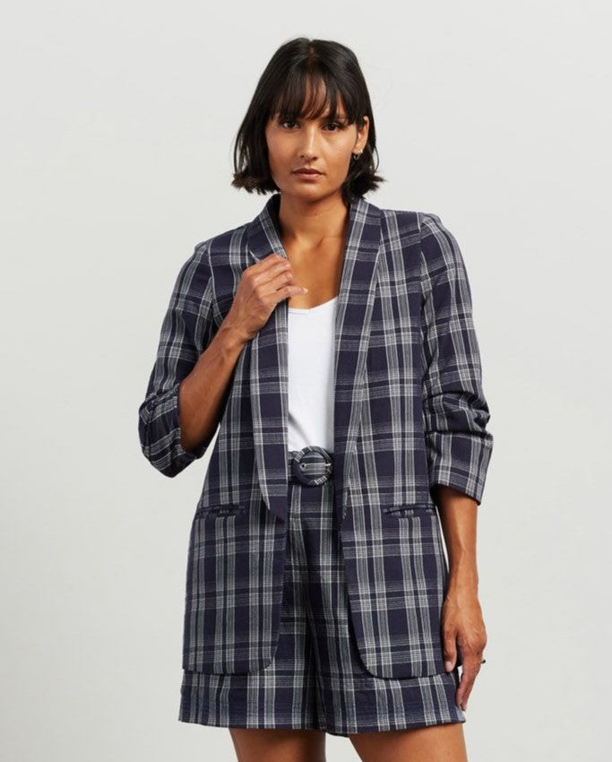 Kennedy Blazer - Ink Plaid