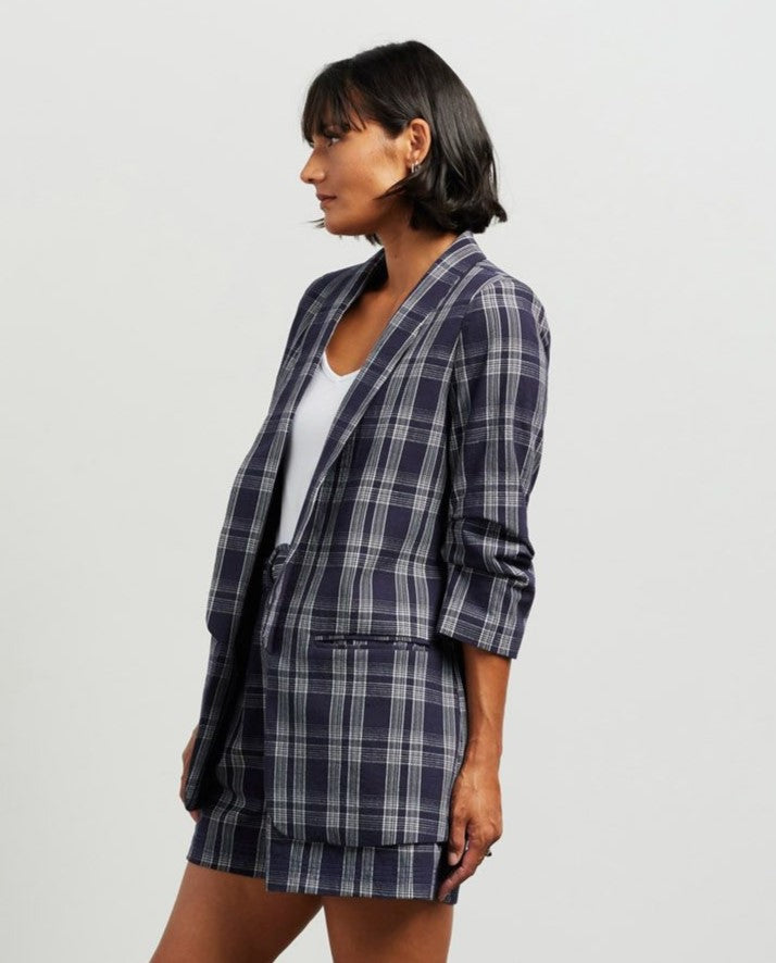 Kennedy Blazer - Ink Plaid