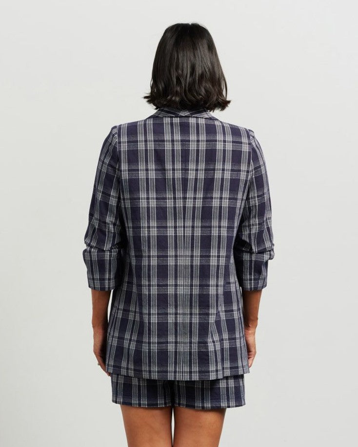 Kennedy Blazer - Ink Plaid