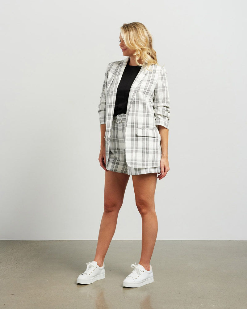 Kennedy Blazer - White Plaid