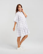 Kiera Dress - Oat Plaid